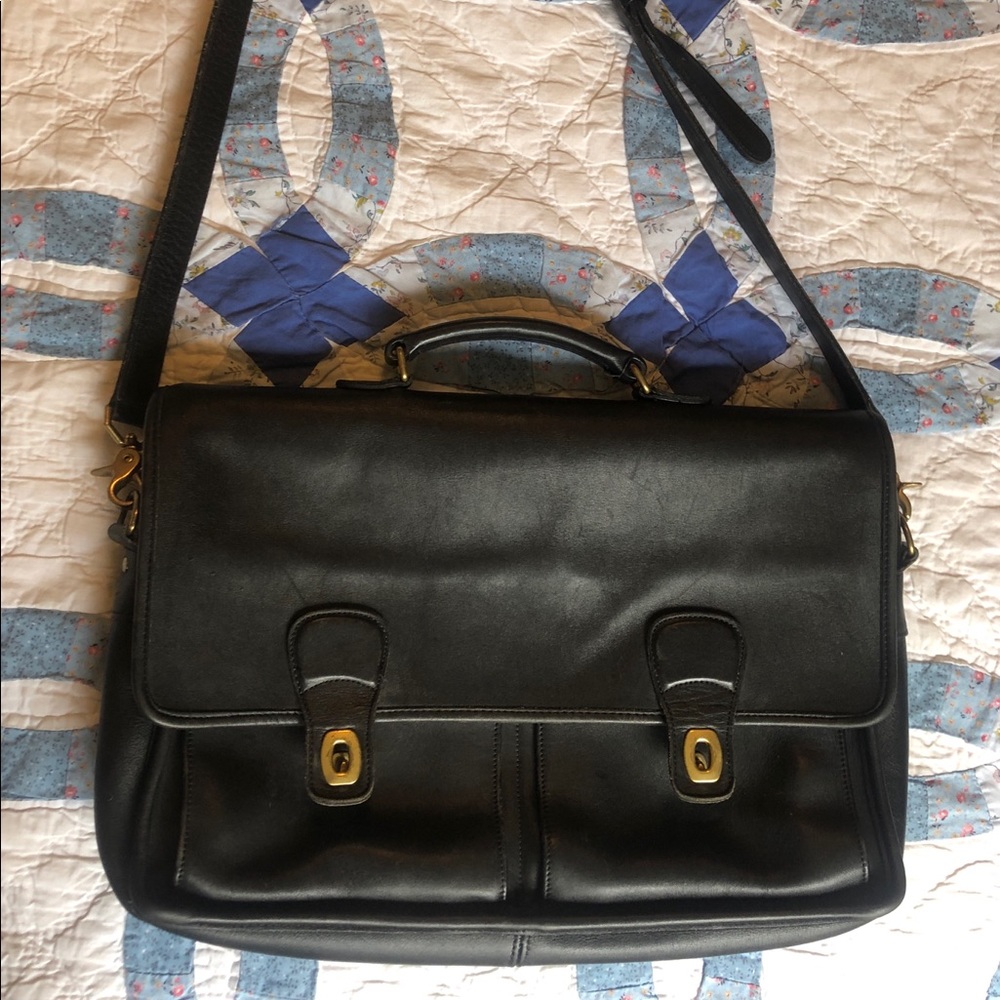 Vintage Coach Leather Messenger Bag / Briefcase